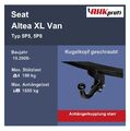 Westfalia Anhängerkupplung starr für Seat Altea XL Van 5P5, 5P8 BJ 10.06- NEU