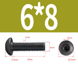 Schwarz Linsenkopfschrauben M2 M2,5 M3 M4 M5 M6 M8 ISK ISO 7380 V2A A2 Edelstahl