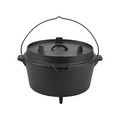 Dutch Oven Set BBQ Gusseisen Gusstopf Feuertopf Schmortopf Deckelheber Schwarz