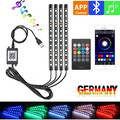 4x LED RGB Innenraumbeleuchtung KFZ Auto Ambiente Fußraumbeleuchtung mit Control