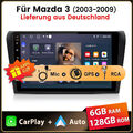 Für Mazda 3 2003-2009 Autoradio GPS Navi Android 4G WIFI DAB+ 6+128GB CarPlay FM