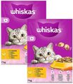 (€ 4,28/kg) Whiskas 1+ mit Huhn - Katzenfutter -Trockenfutter 2 x 7 kg