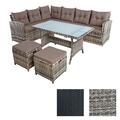 Polyrattan Essgruppe Lounge Möbel Set Sofa Gartenset Gartengarnitur Sitzgruppe