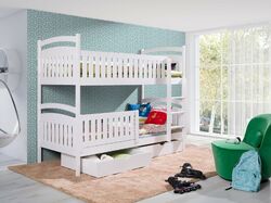 Kinderbett Etagenbett Hochbett Kinder Bett Holz 2 Betten Stockbett 90x200 Weiss