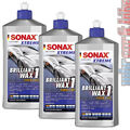 3x Sonax XTREME BrilliantWax 1 Hybrid NPT 500ml Hartwachs Tiefenglanz spiegelnd 