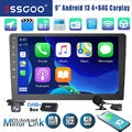 DAB+ 9'' 2DIN Android 13 4+64G Carplay Autoradio GPS Nav BT WIFI RDS USB MIK KAM