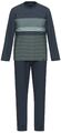 Ammann Schlafanzug Pyjama Langarm 30684 16 marine / oliv gestreift