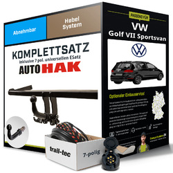 Anhängerkupplung abnehmbar für VW Golf VII Sportsvan +E-Satz Kit NEU AHKExklusiv für unsere Kunden: Montage ab 449,- Euro