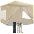 Pavillon 3x3m Faltpavillon Gartenpavillon Wasserdicht UV-Schutz mit Seitenteilen