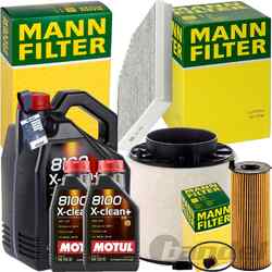 MANN INSPEKTIONSPAKET+7L MOTUL 5W-30 MOTORÖL passend für AUDI A4 B8 Q5 2.7+3.0 D