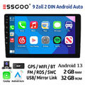 2 DIN 9" DAB+ Autoradio 2+32G Android 13 Carplay KAM GPS NAVI BT SWC FM RDS WIFI