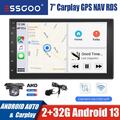 7 ZOLL 2 DIN 2+32G Carplay Autoradio Android 13 GPS Navi BT FM WIFI MIK + Kamera