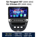 Für Peugeot 107 Citroen C1 Toyota Aygo Carplay Android 13 Autoradio GPS Navi 64G