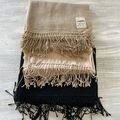 3 X CODELLO Kaschmir Seide Schals/ Schwarz- Beige-Taube