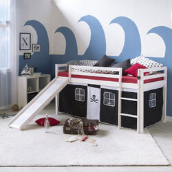 Hochbett mit Rutsche 90x200 cm Kinderbett Stockbett Spielbett Turm Homestyle4u