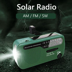 DE-13 Notfall Solarradio FM/AM/SW Handkurbel Dynamo Empfänger mit LED