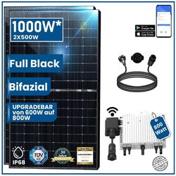 Balkonkraftwerk Komplettset 1000W Bifazial | Deye Wechselrichter 800WWIFI Wechselrichter 800W🔹 Bifaziale Solarmodule🔹🔹