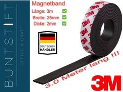 Magnetband 3,0 Meter Rolle oder Musterstück - selbstklebend Original 3M