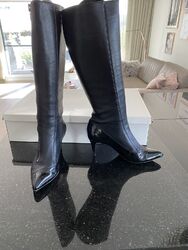 Hugo Boss Stiefel Schwarz Gr. 37 kniehoch elegant ausgefallen hoher NP: 400 Euro