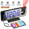 LED Wecker mit Projektion Digital Wecker Temperatur Dimmbar Tischuhr Alarm USB