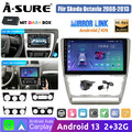 DAB+ CarPlay Android 13 Autoradio RDS GPS Navi Kam Für Skoda Octavia 2 2008-2013