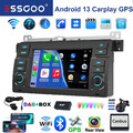 DAB+ Carplay Android 13 Autoradio GPS Navi Für BMW E46 3er 318 320 325 M3 MG KAM