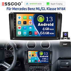 Autoradio DAB+ 9" 4+64G Carplay Android13 Für Benz ML/GL W164 X164 GPS Navi RDS