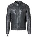 Nick Schwarz Herren Lederjacke Lammleder Bikerjacke Freizeit Leder Jacke Männer