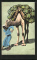 Künstler-AK sign. E. B. Norton: Kamel transportiert Melonen und knabbert am Ohr 
