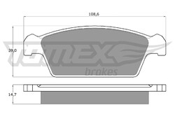 Bremsbelagsatz Scheibenbremse TOMEX Brakes TX 10-75 für TICO DAEWOO KLY3 MAZDA