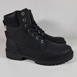 Pier One Unisex Damen Herren Boots Schuhe Warm Gefüttert Stiefelette Schwarz 42