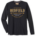 Redfield Langarmshirt schwarz Übergröße Logo-Print