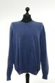 Bugatti Herren Pulli Pullover L blau leicht V-Ausschnitt Feinstrick Baumwolle