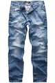 Herren Jeans Regular Straight Fit Denim Hose Destroyed R7984