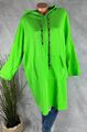 long Sweatshirt Kapuze Hoodie Kleid Italy NEON GRÜN 40 42 44