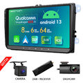 CAM+DVR+DAB+9"Android 13 8Kern 6+64 Autoradio GPS Navi CarPlay Für VW Skoda Seat
