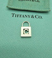 Tiffany & Co. Selten Silber Initiale Alphabet Buchstabe "C" Schloss Vorhängeschloss Charm NUR