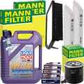 MANN INSPEKTIONSPAKET+LIQUI MOLY 5W-40 ÖL passend für HYUNDAI i20 PB/T 1.4+1.6