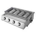 Edelstahl-Brenner Gasgrill Gasbräter 4-flammig LPG Gastro BBQ Tischgrill NEU DHL