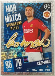 MATCH ATTAX 2023/24 23/24 CASEMIRO MAN OF THE MATCH SIGNATUR STIL 408 SELTEN NEU