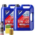 Motoröl 5W40 LIQUI MOLY Diesel High Tech 10L +MANN Ölfilter +Ölschlammspülung