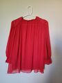 Damen Bluse von Zara Basic, langarm, rot, Gr. S