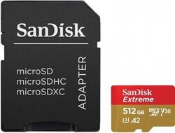 NEU: 512 GB SanDisk Extreme PRO microSD 200MB 190MB/s V30 U3 8K 4K Speicherkarte