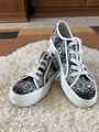 Stoffsneaker mit Plateau Snakeprint Gr.38