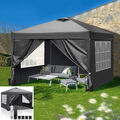 Pavillon 3x3m Pop-up Faltpavillon UV Schutz mit 4 Seitenteilen und 4 Sandsäcke