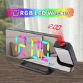 LED Wecker mit 11 Farben RGB Projektion Digital Wecker Tischuhr Dual Alarm USB
