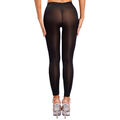 DE iEFiEL Damen Legging Transparente Lang Hose Stretch High Waist Yogahose Tight