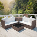 Garten Lounge Set mit Auflagen Gartensofa Gartenmöbel 4-tlg. Poly Rattan vidaXL