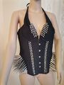 Luxus LEDER KORSAGE AGENT PROVOCATEUR SEIDE Corsage TOP Nieten XS/S 34 edel RAR