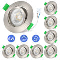 6X LED Einbaustrahler 6W Dimmbar 3CCT Deckenleuchten Nickel Einbau Spot Set 230V